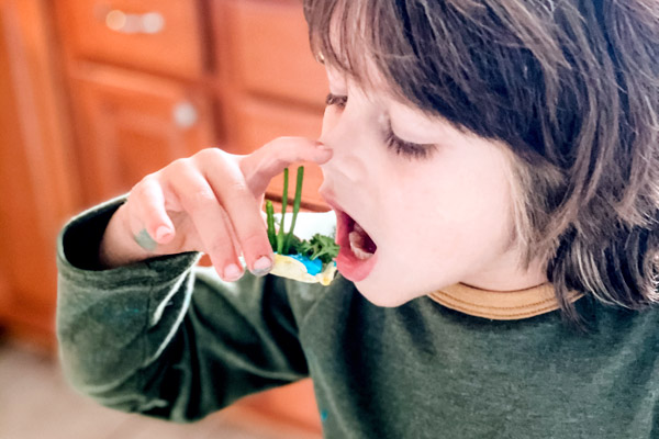Child enjoying ABC snack