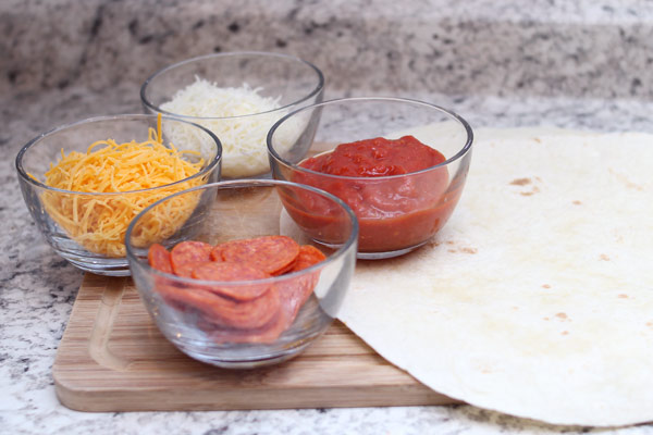Ingredients for quirky quesadillas