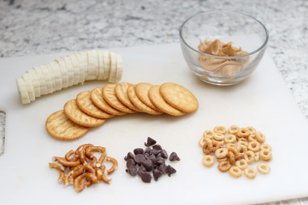 Ingredients for the M Is for Monkey ABC Snack