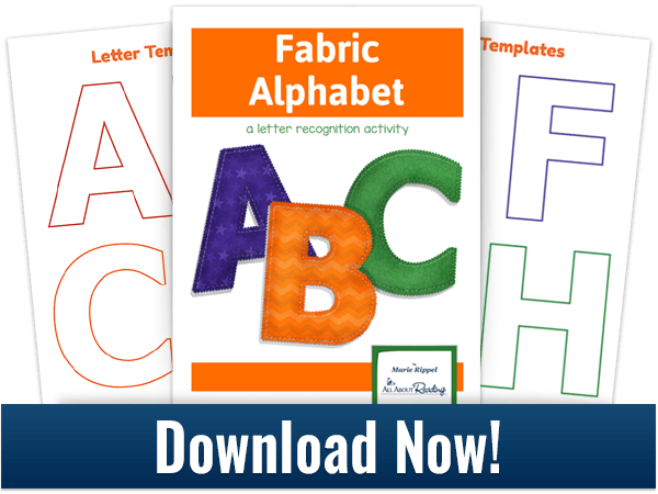 Fabric Alphabet activity download 3-page spread