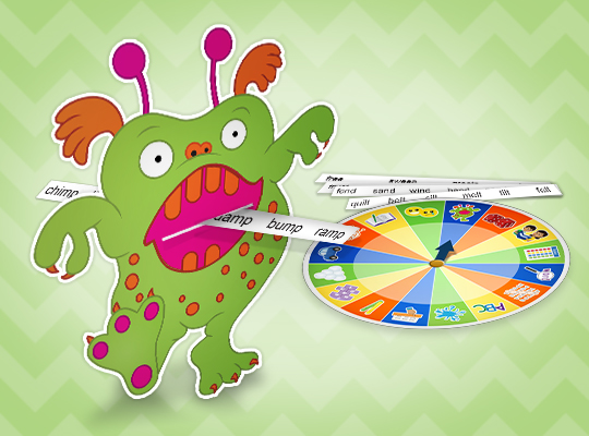 feed the monster game and activity spinner