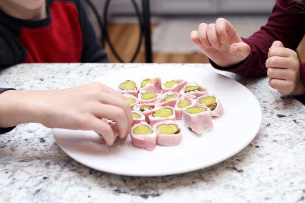 Teaching tips for letter H -  Finished ham rolls