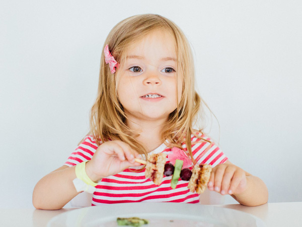Happy preschool with kiwi kabob snack