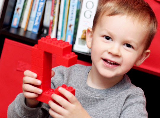 Creating the Alphabet with Building Blocks - a letter recognition activity for preschoolers from All About Reading