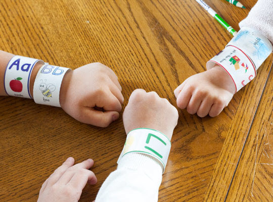 ABC Bracelets - a letter recognition activity for preschoolers from All About Reading