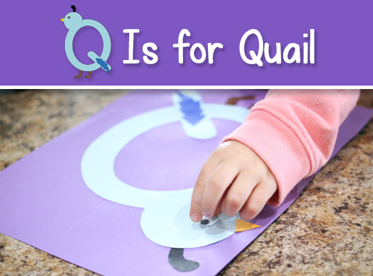 title graphic for Q Is for Quail ABC Craft