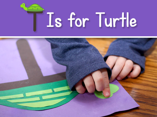 title graphic for T Is for Turtle ABC Craft