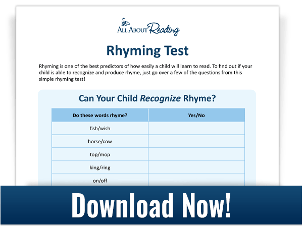 click to download a rhyming test
