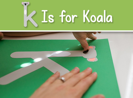 k is for koala lowercase k craft graphic