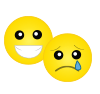 Happy and sad emojis