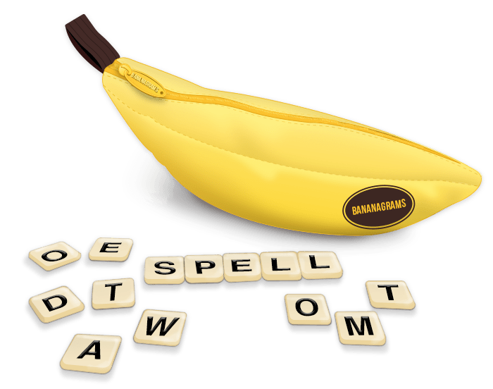 Bananagrams game pieces