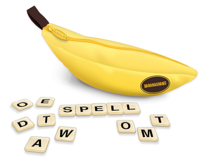 Bananagrams letter tiles and case