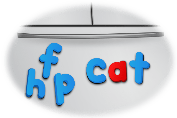 Refrigerator magnets spelling the word 'cat'