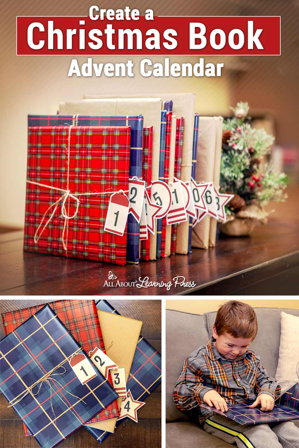 Create a Christmas Book Advent Calendar ( FREE Printable Advent Tags)
