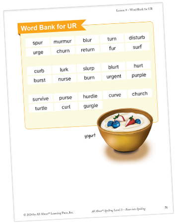 Word Banks for words with UR