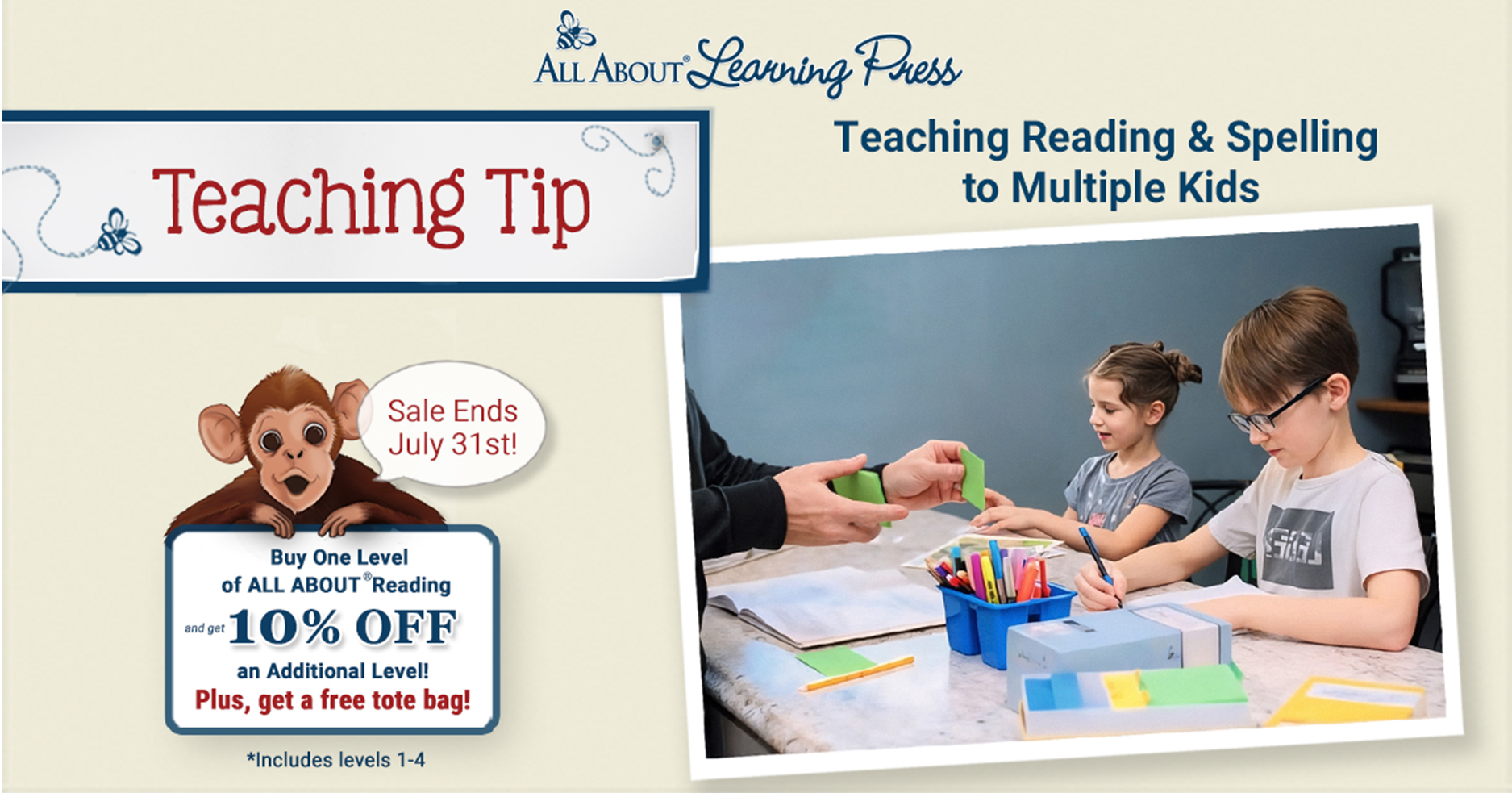 Buy one level of All About Reading and get 10% off an additional level!
